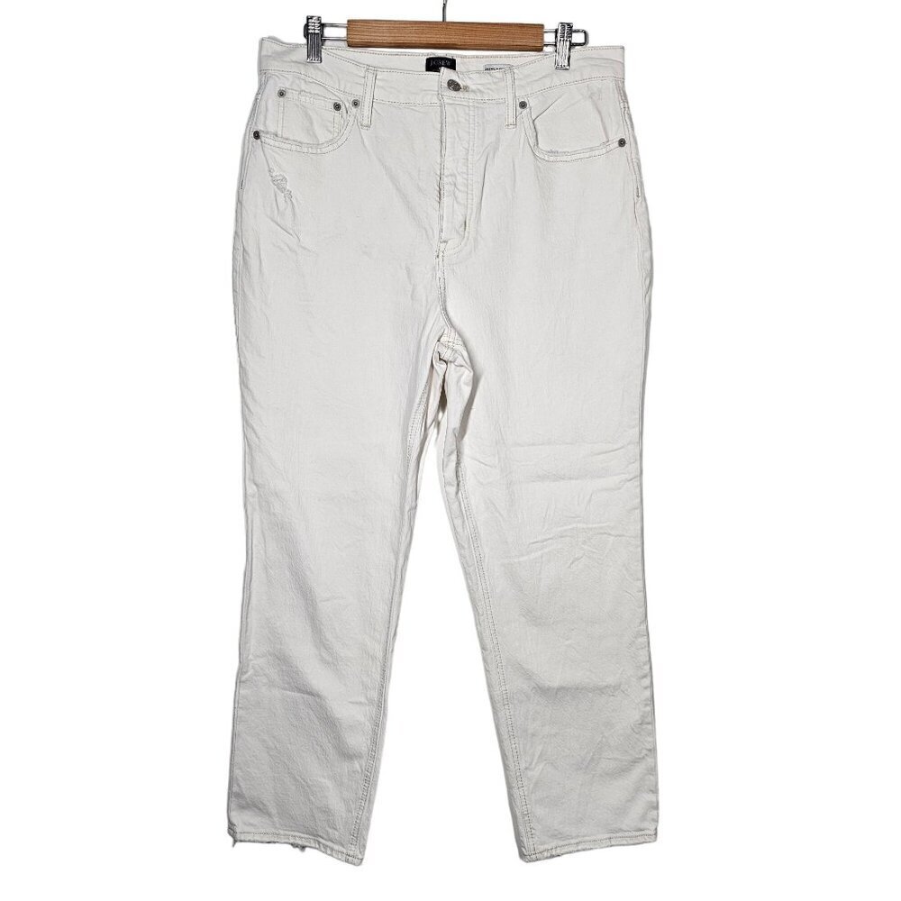 J.Crew Womens High-Rise Straight Jeans Premium Edition Re-Imagined White Size 31